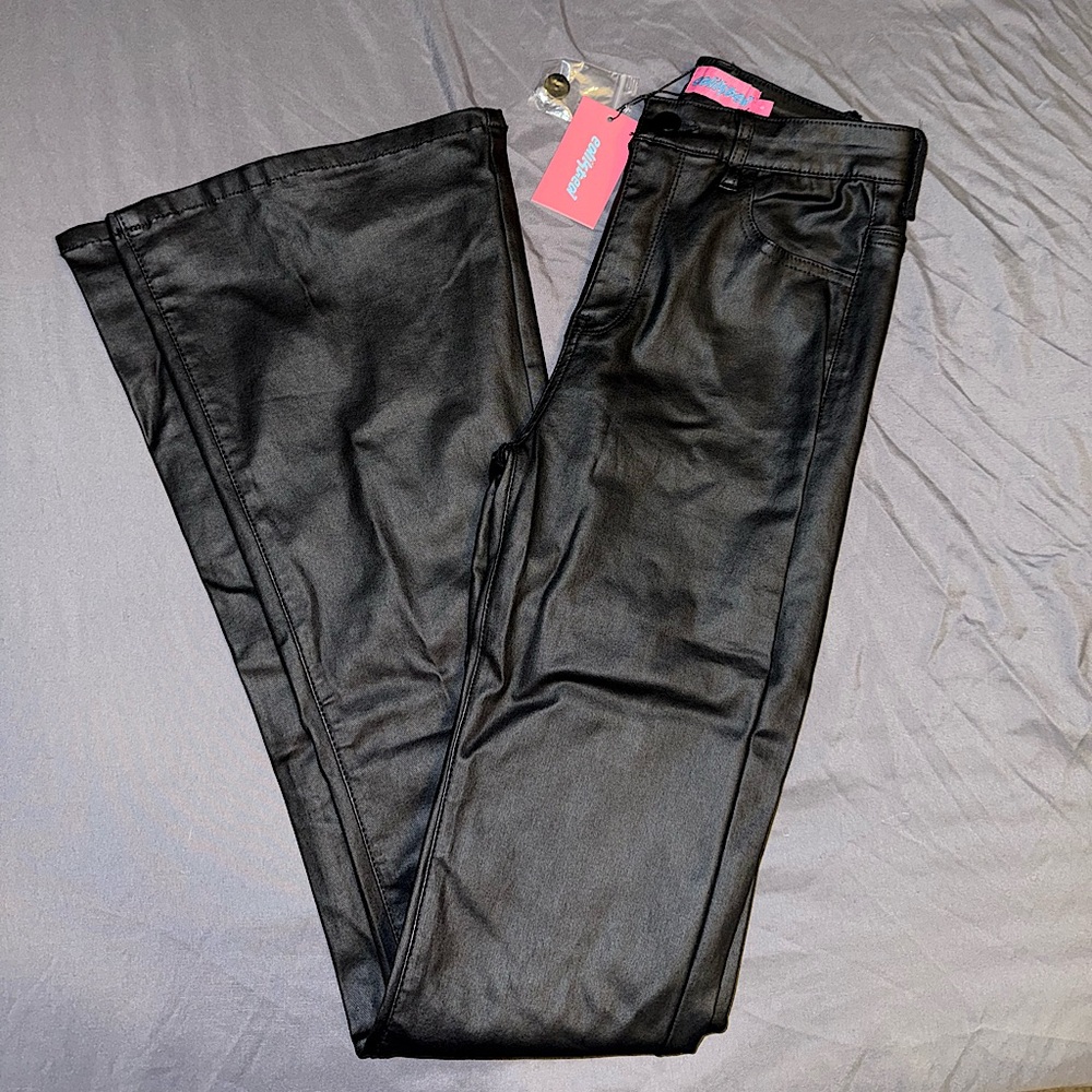 Faux Leather Flare Pants